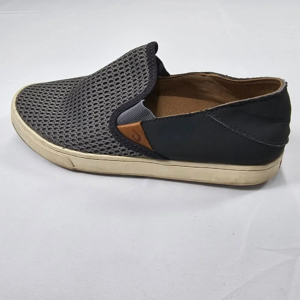 Olukai Women's Gray Slip On Pehuea Mesh Casual Comfort Low Top Size 6.5